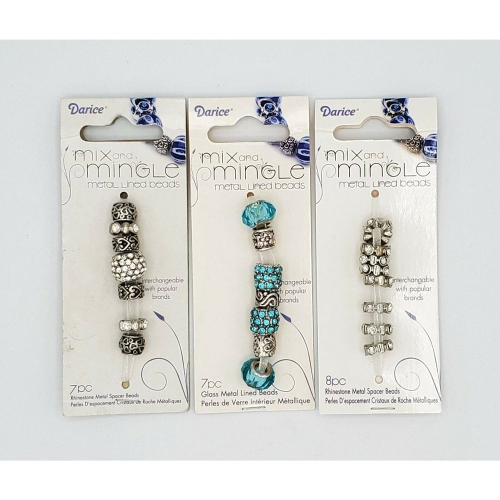 Darice Mix & Mingle Metal Lined Spacers & Beads Bundle